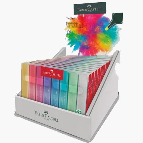 FABER CASTELL - MARCADOR FLUOR TEXTLINER 1546 PASTEL ESTUCHE de 8 EXPOSITOR DE 11 (10 + 1 sin cargo)
(2x Amarillo, Rosa, Albaricoque, Lila, Azul palido, Turquesa y Aquamarina) (Ref.254681)