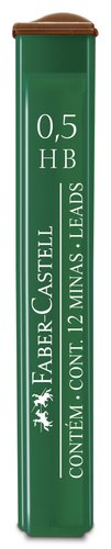 FABER CASTELL - MINAS POLYMER 0,5 - HB (TUBO de 12) (Ref.521500/OFE9125HB)