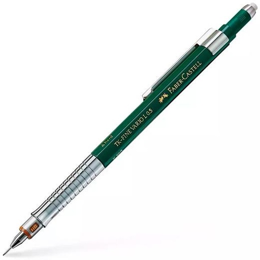 FABER CASTELL - PORTAMINAS TK-FINE VARIO L 0,5MM CLIP DE METAL Y GOMA DE BORRAR VERDE (Ref.135500)