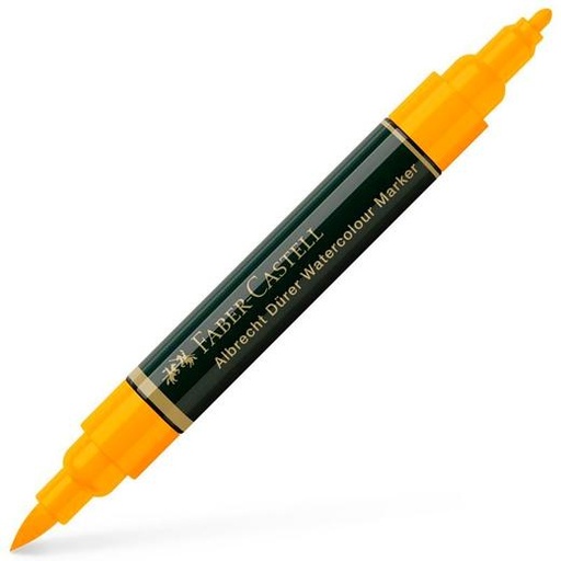 FABER CASTELL - ROTULADOR DÜRER WATERCOLOUR DOBLE PUNTA MEDIA/PINCEL AMARILLO CROMO OSCURO (Ref.160409)