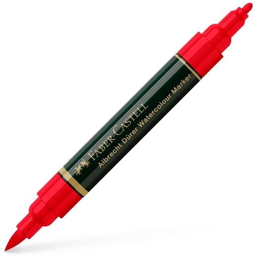 FABER CASTELL - ROTULADOR DÜRER WATERCOLOUR DOBLE PUNTA MEDIA/PINCEL ROJO ESCARLATA CLARO (Ref.160421)