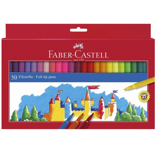 FABER CASTELL - ROTULADOR FIBRA ESCOLAR CAJA de 50 (Ref.554250)