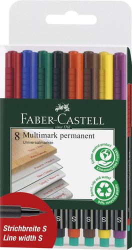 FABER CASTELL - ROTULADOR PERMANENTE MULTIMARK S BOLSA de 8 (Ref.152309)
