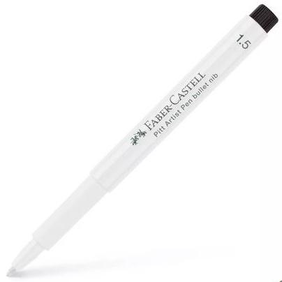 FABER CASTELL - ROTULADOR PITT ARTIST PEN PERMANENTE PUNTA REDONDA 1,5MM BLANCO -10U- (Ref.167893)