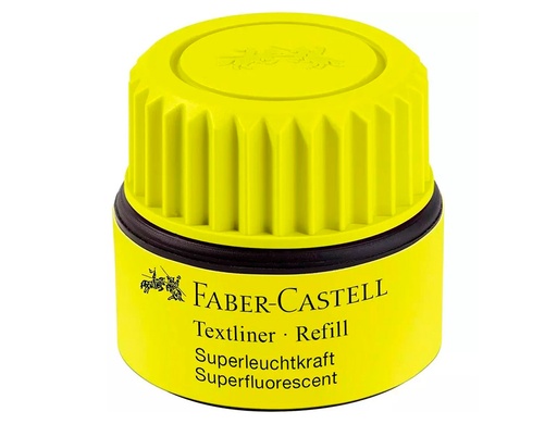 FABER CASTELL - TINTA ROTULADOR TEXTLINER FLUORESCENTE 1549 CON SISTEMA CAPILAR COLOR AMARILLO FRASCO DE 30 ML (Ref.154907)