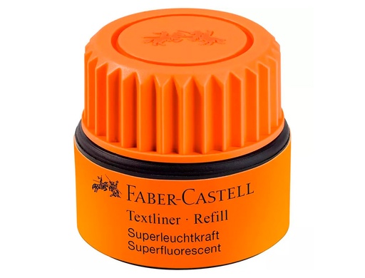 FABER CASTELL - TINTA ROTULADOR TEXTLINER FLUORESCENTE 1549 CON SISTEMA CAPILAR COLOR NARANJA FRASCO DE 30 ML (Ref.154915)