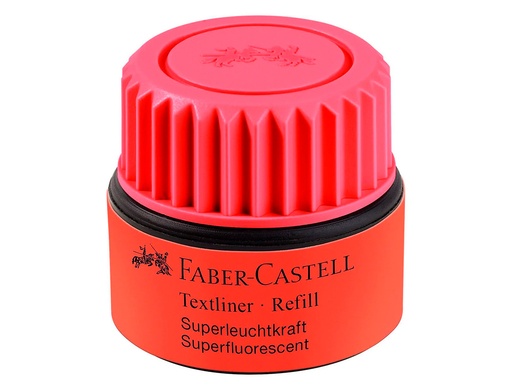 FABER CASTELL - TINTA ROTULADOR TEXTLINER FLUORESCENTE 1549 CON SISTEMA CAPILAR COLOR ROJO FRASCO DE 30 ML (Ref.154921)