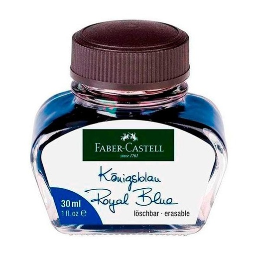 FABER CASTELL - TINTERO 30ML TINTA REAL BORRABLE AZUL (Ref.149839)