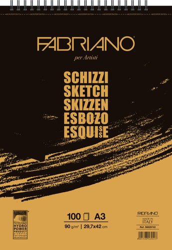 FABRIANO - BLOC ESPIRAL MICROPERFORADO PARA ESBOZO A3 90 GR 100 HOJAS (Ref.F56629742)