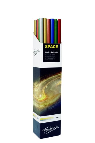 FABRISA - PAPEL de EMBALAR KRAFT ROLLO 1x3 SPACE 6C EXPOSITOR DE 30 (Ref.18199)