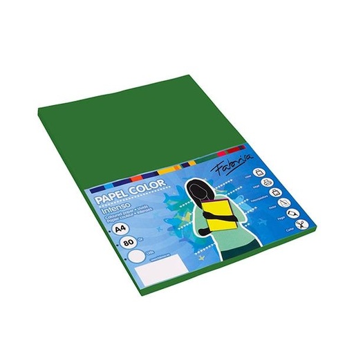 FABRISA - PAPEL DIN A4 80GR 1 PAQUETE DE 500 HOJAS COLOR VERDE OSCURO (ASPARAGUS) (Ref.16972)