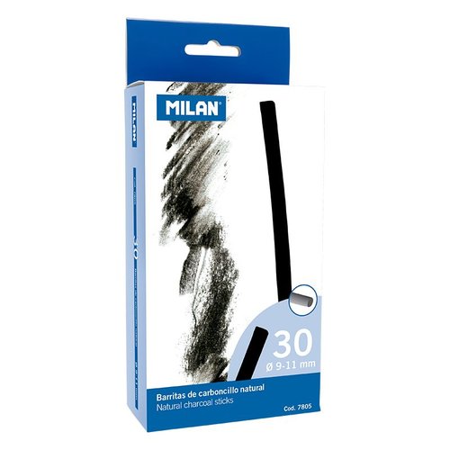 FACTIS - MILAN CARBONCILLO NATURAL CILÍNDRICO Ø9-11MMX15CM EN CAJA DE 30 BARRITAS (Ref.7085)