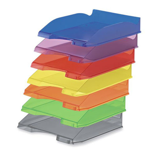 FAIBO - BANDEJA APILABLE DE PLASTICO 350X250X65 MM. COLOR NEGRO TRANSLUCIDO (Ref.93TR-79)