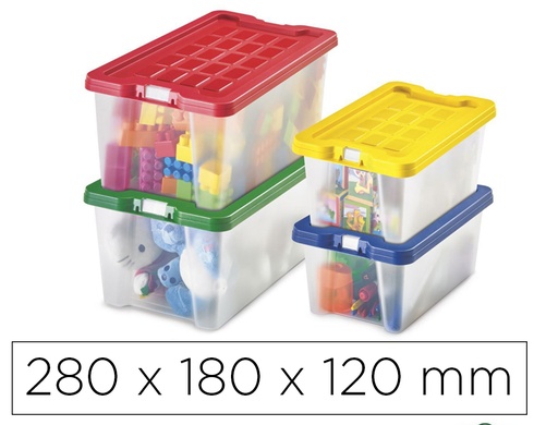 FAIBO - CAJA ALMACENAMIENTO 4 LITROS APILABLE CON TAPA SURTIDO (Ref.882)