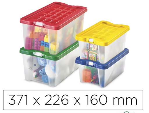 FAIBO - CAJA ALMACENAMIENTO 9,2 LITROS APILABLE CON TAPA SURTIDO (Ref.883)