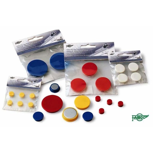 FAIBO - IMAN REDONDO PARA PIZARRA MAGNETICA 20MM ROJO BOLSA DE 20 UNIDADES (Ref.56-20-03)