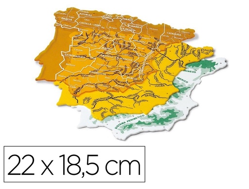 FAIBO - MAPA DE ESPAÑA PLANTILLA GRANDE JUEGO DE 3U SURTIDOS (Ref.250G)