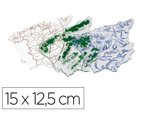 FAIBO - MAPA DE ESPAÑA PLANTILLA PEQUEÑA JUEGO DE 3U SURTIDOS (Ref.250)