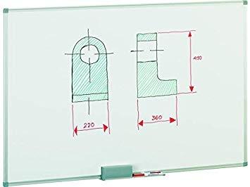 FAIBO - PIZARRA BLANCA ACERO LACADO BLANCO MARCO DE ALUMINIO 120X200MM (Ref.840-5)