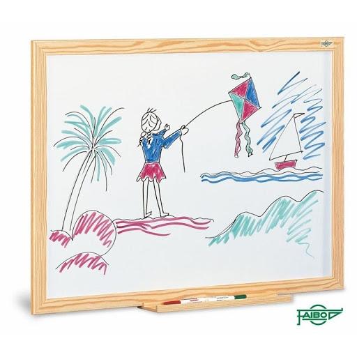 FAIBO - PIZARRA BLANCA ESTRATIFICADA MARCO DE MADERA SIN CAJETIN 80X120CM (Ref.402-2)