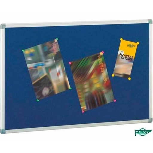 FAIBO - TABLERO CORCHO 90X120CM MARCO DE ALUMINIO TAPIZADO EN TEXTIL GRIS (Ref.611T-3G)