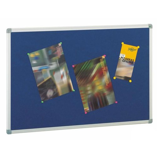 FAIBO - TABLERO CORCHO SOLIDO TAPIZADO MARCO ALUMINIO 90x120 cm AZUL (Ref.601T-3A)
