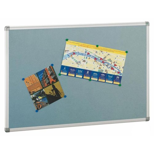 FAIBO - TABLERO CORCHO SOLIDO TAPIZADO MARCO ALUMINIO 90x120 cm GRIS (Ref.601T-3G)