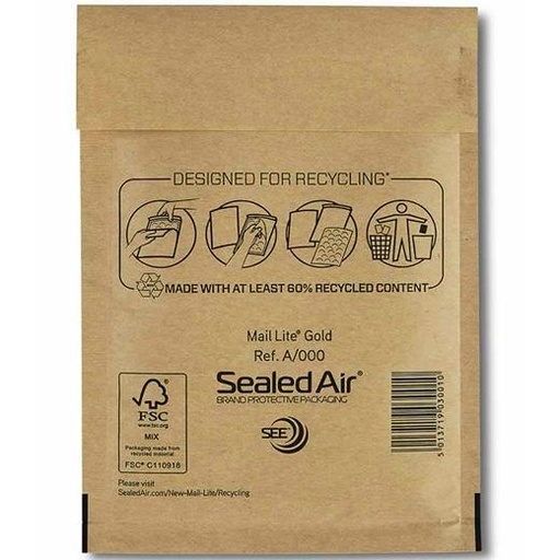 FELLOWES - BOLSA DE BURBUJAS BANKER BOX Nº11 ACOLCHADA 110X165MM KRAFT -PACK DE 10- (Ref.7375101)