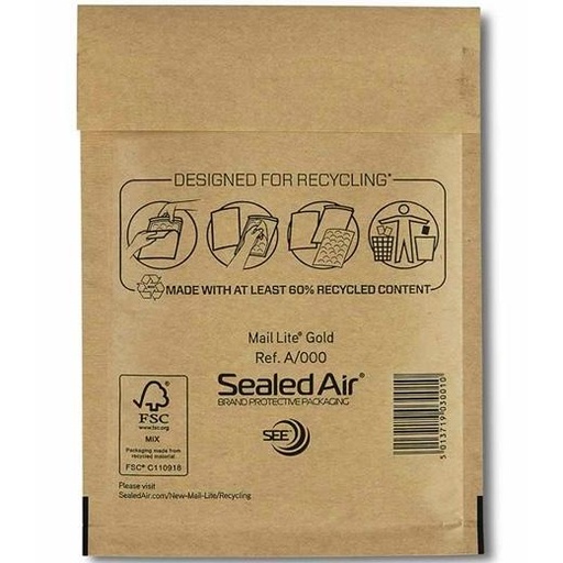 FELLOWES - BOLSA DE BURBUJAS BANKER BOX Nº12 ACOLCHADA 120X215MM KRAFT -PACK DE 10- (Ref.7375201)