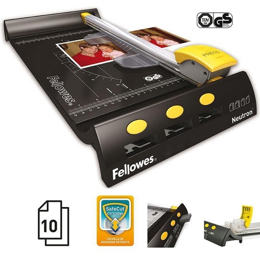 FELLOWES - CIZALLA de RODILLO NEUTRON A4
Corte: Longitud 320mm y capacidad 10h (Ref.5410001)