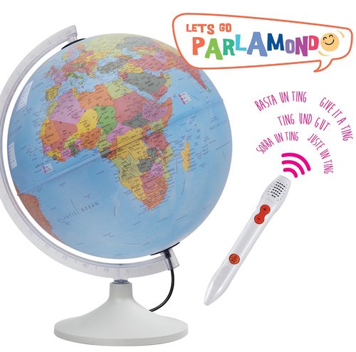 FISICO Y POLITICO - ESFERAINTERACTIVA FyP PARLAMONDO con LUZ 30 cm (Ref.0330PAP2SPLWT)