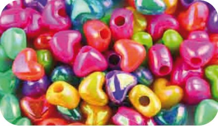 FIXO - ABALORIOS PLASTICO CORAZONES BOLSA de 40 gr. (Ref.68004300)
