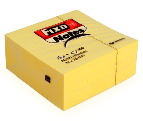 FIXO - CUBO 400 NOTAS ADHESIVAS 76X76MM AMARILLAS (Ref.65005463)