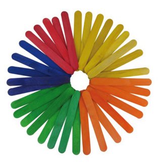 FIXO - PALILLOS PLANOS MADERA COLORES 15 cm. PACK de 50 (Ref.68005100)