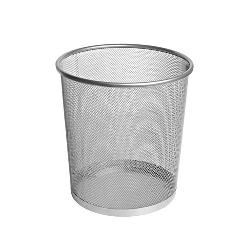 FOROFIS - PAPELERA METAL REDONDA PLATA (Ref.91313)