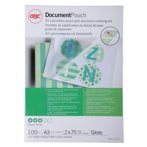 GBC - BOLSAS PARA PLASTIFICAR CARTERAS A3 CAJA -100U- (Ref.3200745)