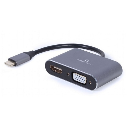 GEMBIRD - Adaptador USB Type-C a HDMI /VGA Gris (Ref.A-USB3C-HDMIVGA-01)