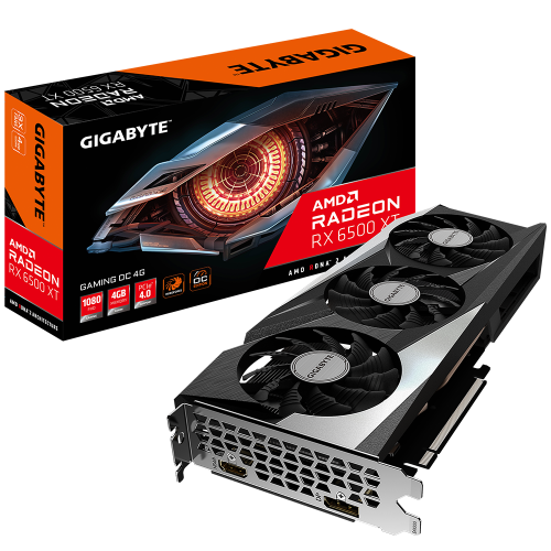 GIGABYTE - Radeon RX 6500 XT GAMING OC 4G AMD 4 GB GDDR6 (Ref.GV-R65XTGAMING OC-4GD G10)