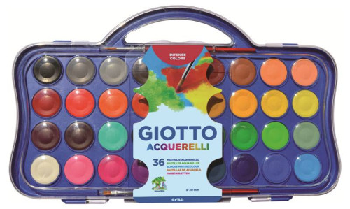 GIOTTO - ACUARELAS 30 mm ESTUCHE 36 + 2 PINCELES (Ref.F353600)