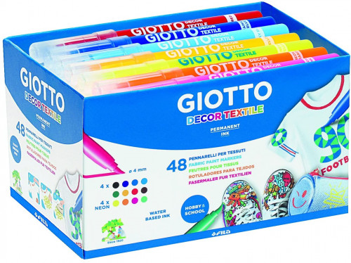 GIOTTO - MARCADOR TEXTIL DECOR TEXTILE SCHOOLPACK de 48 (Ref.F494700)
