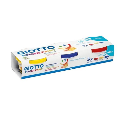GIOTTO - PINTURA DE DEDOS DE 100 ML COLORES ESTUCHE DE 3 BOTES (Ref.F530300)