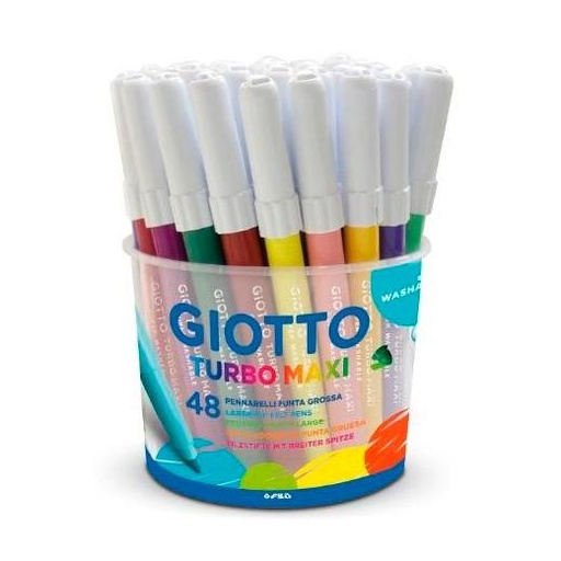 GIOTTO - ROTULADOR FIBRA TURBO MAXI BOTE de 48 (4x12 col.) (Ref.F521400)