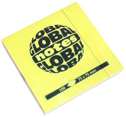 GLOBAL NOTES - TACO NOTAS 100h 75x75 COLORES BRILLANTES (4x25h) (Ref.3654-39-pk1b)