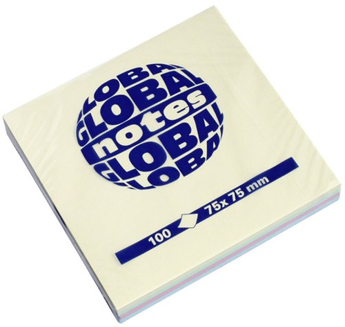 GLOBAL NOTES - TACO NOTAS 100h 75x75 COLORES PASTEL (4x25h) (Ref.3654-98-pk1b)
