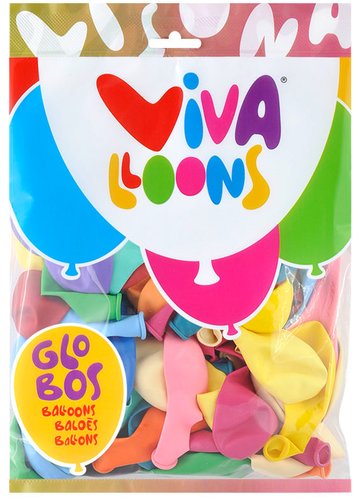 GLOBOLANDIA - GLOBO REDONDO NORMAL 16x23 cm. COLORES PASTEL BOLSA de 100 (Ref.7D)