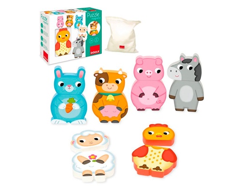 GOULA - PUZLE MAGNETICO INTERCAMBIABLE GRANJA 12 PIEZAS (Ref.455245)