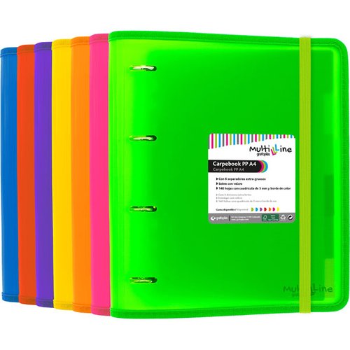 GRAFOPLÁS - CARPEBOOK PP MULTILINE 4X35 MM CON RECAMBIO 100H A4 VIOLETA (Ref.88100035)