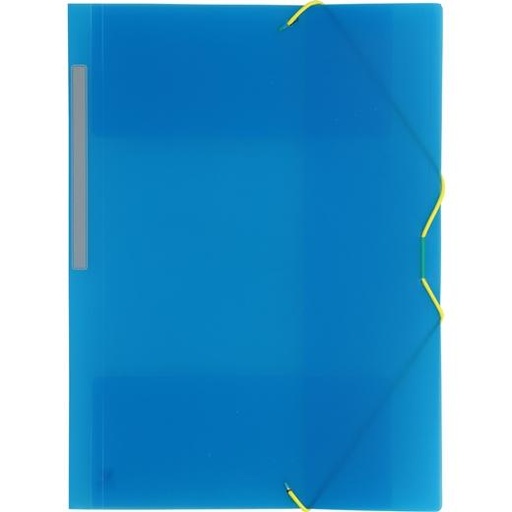 GRAFOPLÁS - CARPETA COLORGRAF 3 SOLAPAS PP TRANSLÚCIDO GOMAS FOLIO AZUL (Ref.04801230)