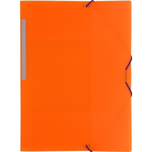 GRAFOPLÁS - CARPETA COLORGRAF 3 SOLAPAS PP TRANSLÚCIDO GOMAS FOLIO NARANJA (Ref.4801252)