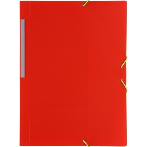 GRAFOPLÁS - CARPETA COLORGRAF 3 SOLAPAS PP TRANSLÚCIDO GOMAS FOLIO ROJO (Ref.4801251)